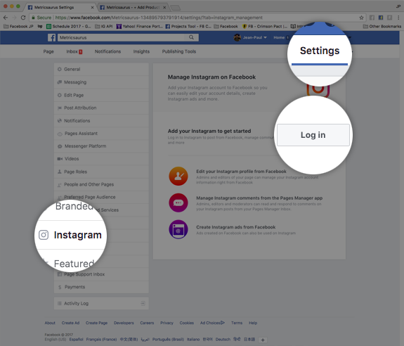 Connect an Instagram account to a Facebook Page