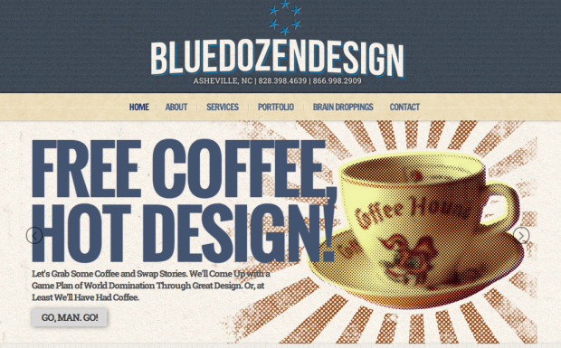 Blue Dozen Design used Canvas to create a custom site.