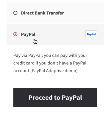 PayPal checkout option