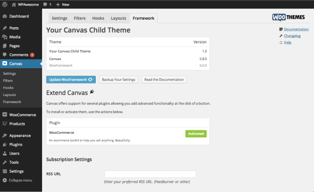 Our new comprehensive "Framework" screen.