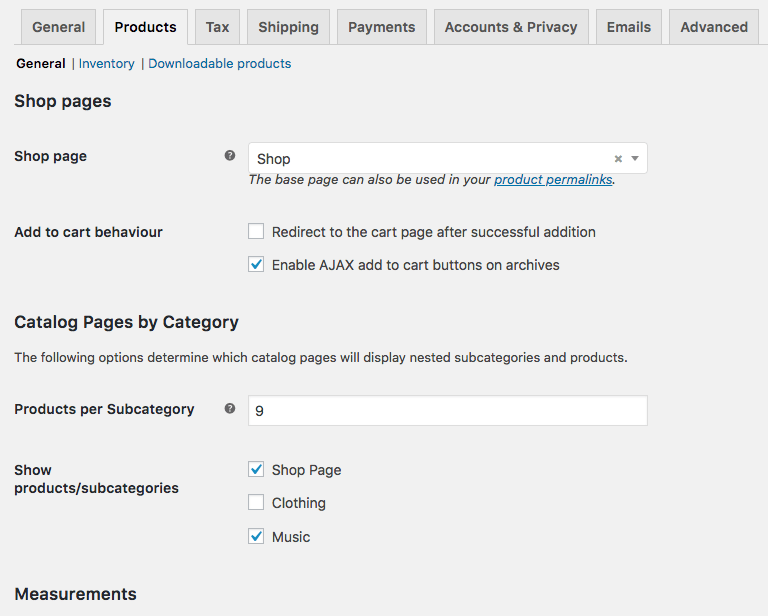 WooCommerce Nested Category Layout Settings