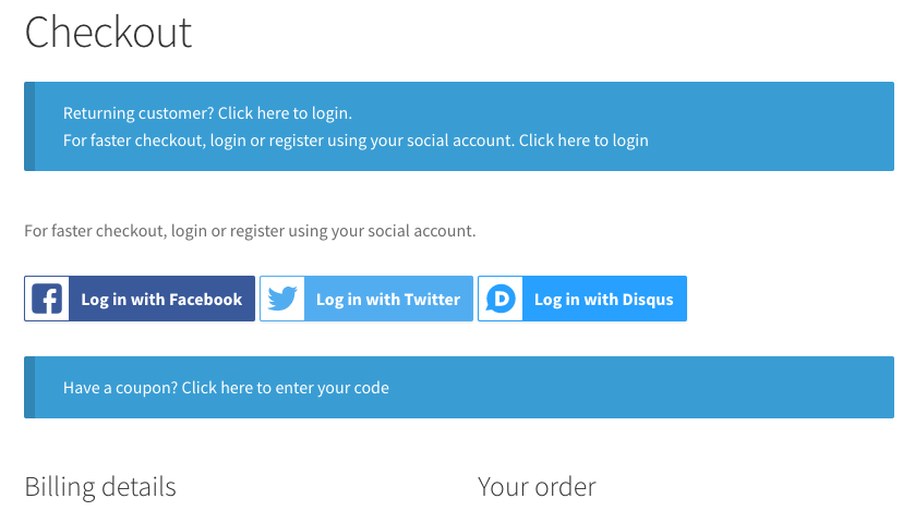 WooCommerce Social Login Checkout Text