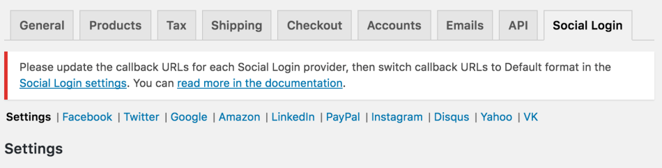 WooCommerce Social Login Update Notice