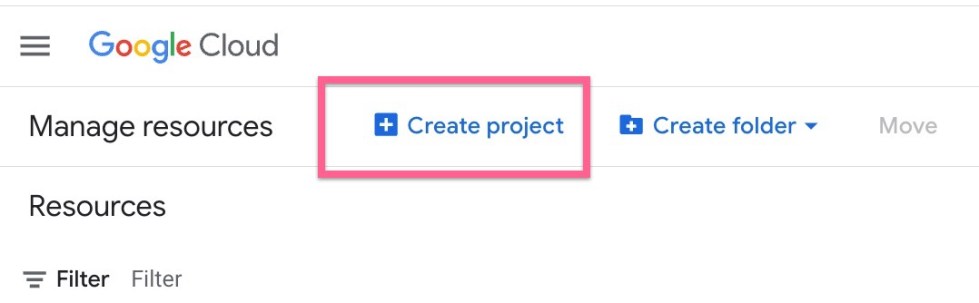 Google Create Project