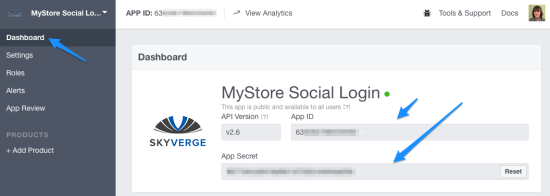 WooCommerce Social Login Facebook app credentials