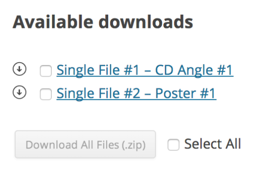 Users will be able to easily select their desired downloads and download the ZIP