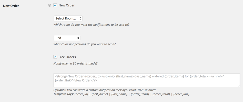 New order notification options