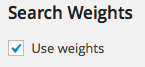 Settings - Search Weight