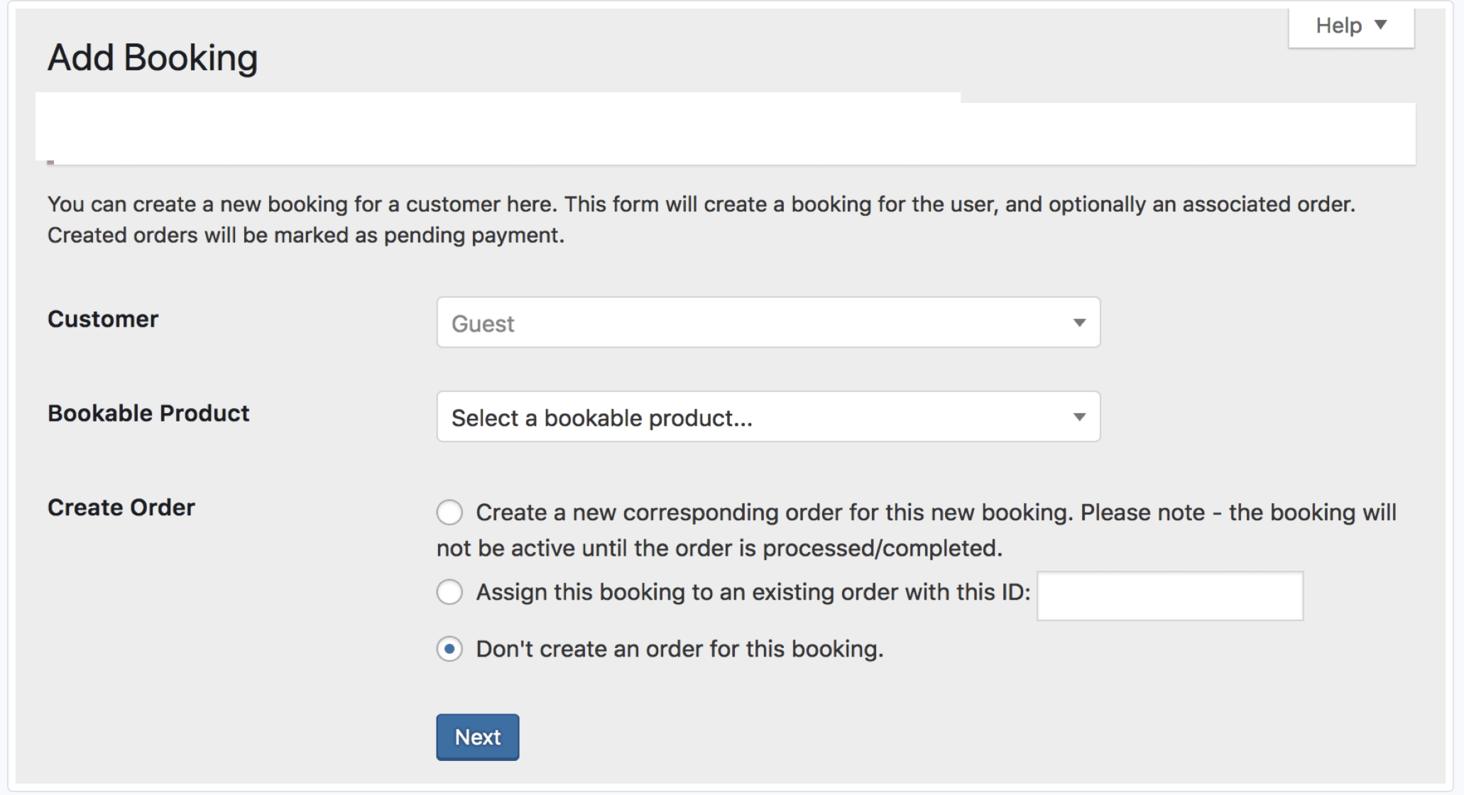 WooCommerce Bookings - Manually Add Booking Form