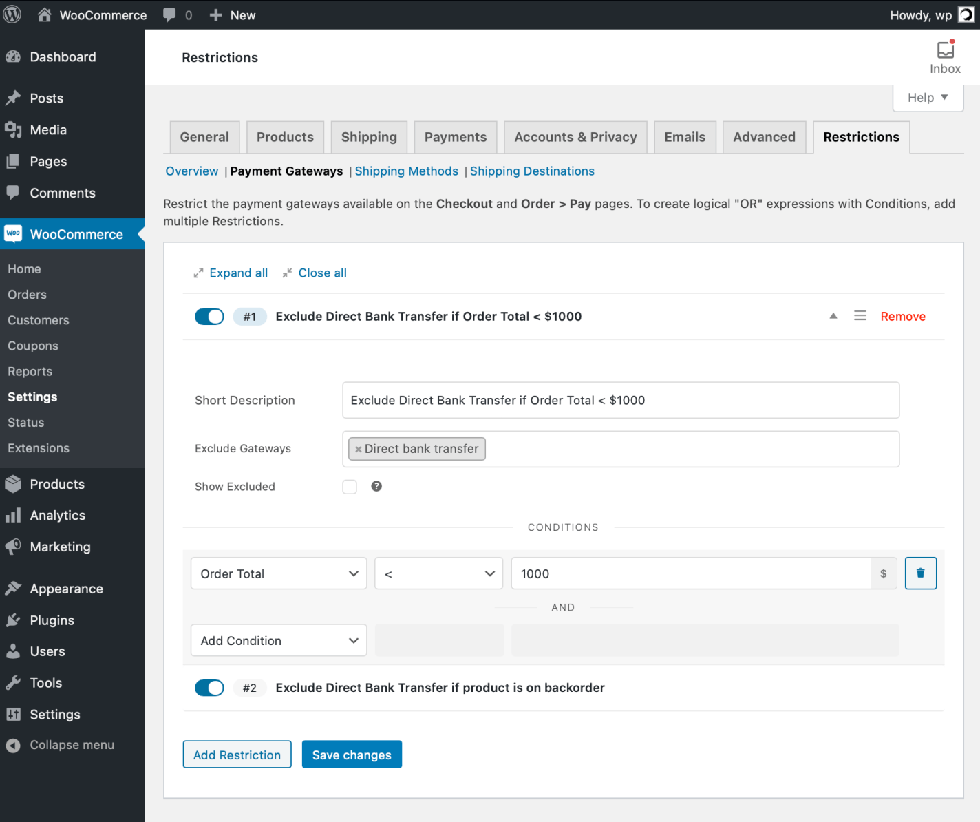 Conditional Shipping and Payments Documentation - WooCommerce