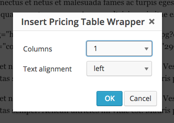 Inserting the Pricing Table Wrapper