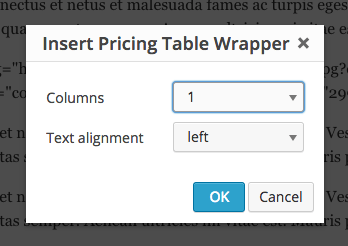 Inserting the Pricing Table Wrapper