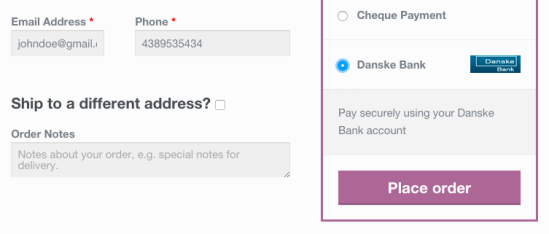 Danske Bank Checkout Experience