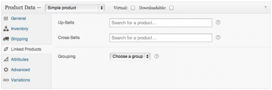 The WooCommerce "linked products" tab