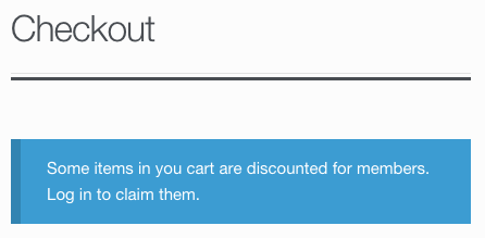 WooCommerce memberships discount login notice