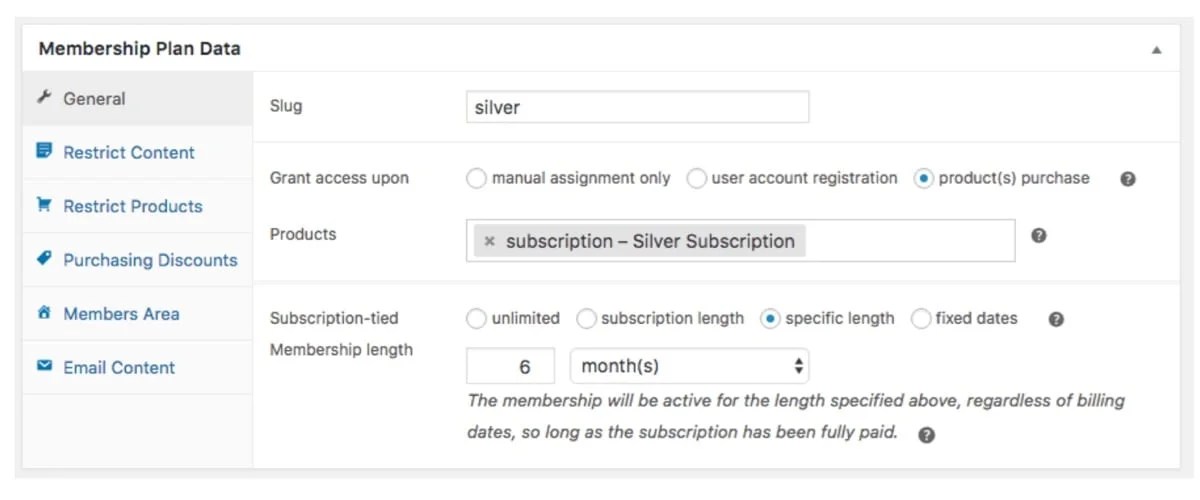 membership tied to a subscription