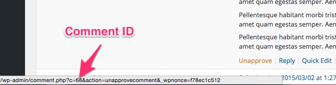 Finding the comment ID