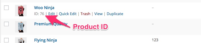 Finding the product ID
