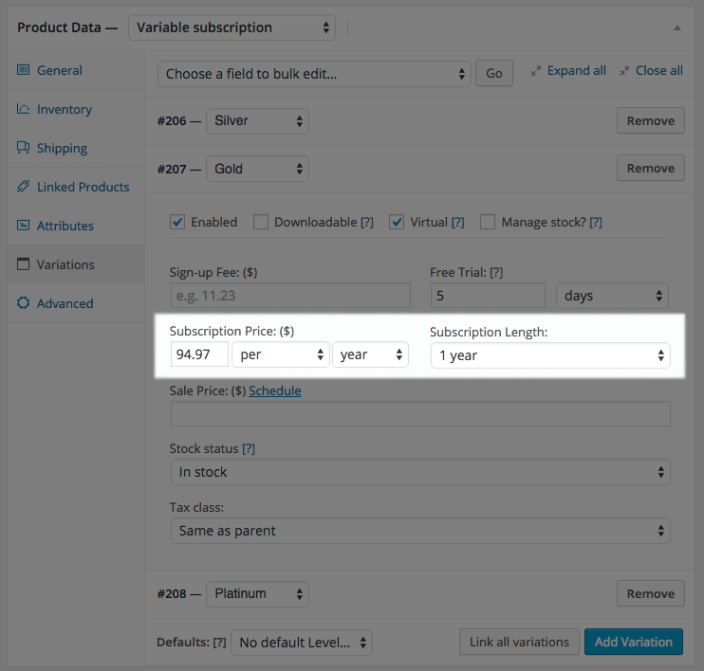 WooCommerce memberships subscription length