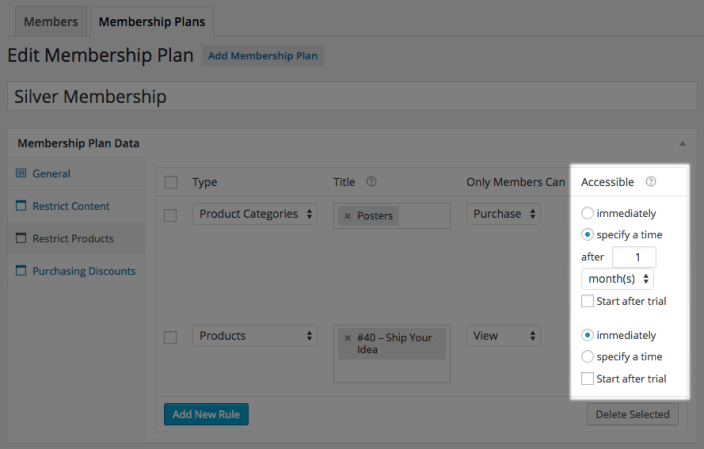 WooCommerce Memberships product dripping with trial