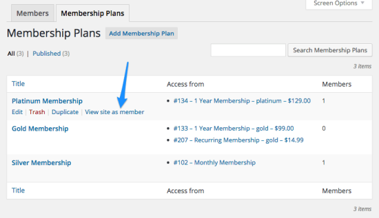 WooCommerce Memberships View as Member