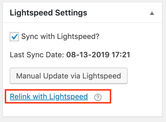 Relinking WooCommerce Products and Lightspeed Products