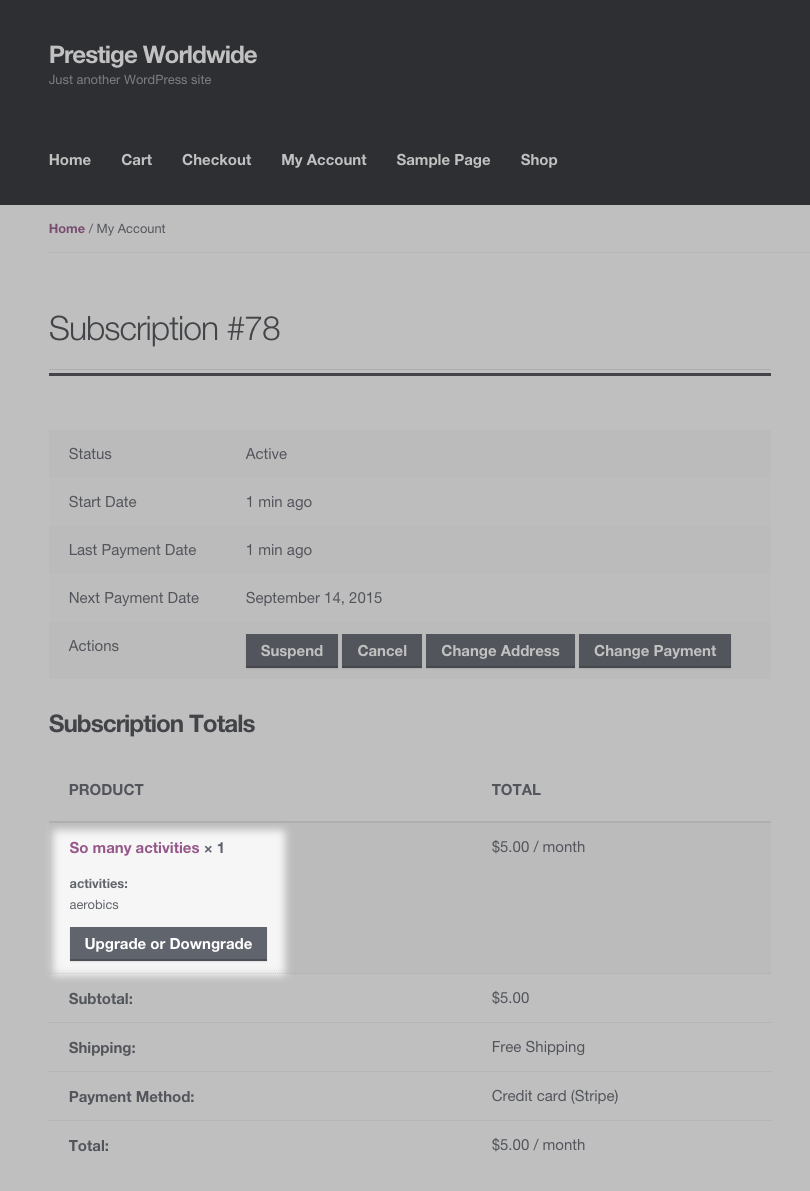 Subscription Switch Button