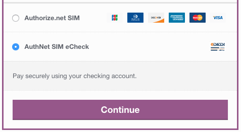 WooCommerce Authorize.Net SIM echeck form