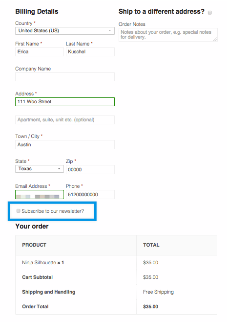 In this example, you can see the subscription option highlighted right on the checkout page.