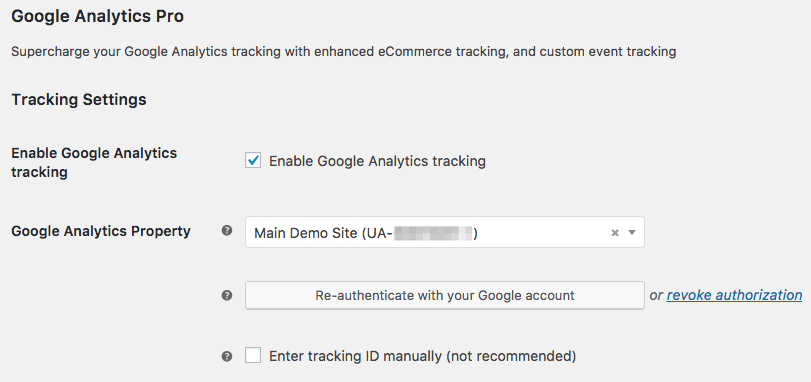 WooCommerce Google Analytics Pro authenticated