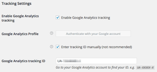WooCommerce Google Analytics Pro: Enter Tracking ID
