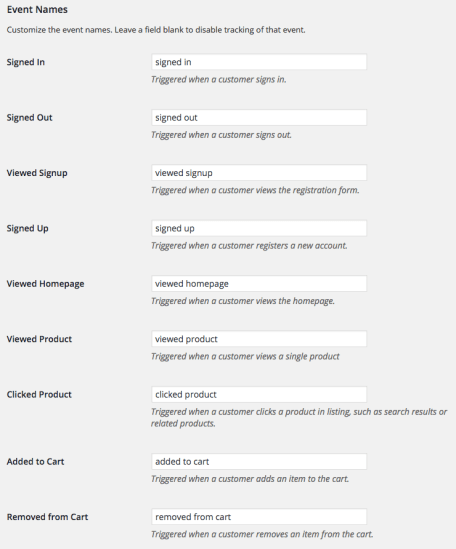 WooCommerce Google Analytics : Noms d’événement 1