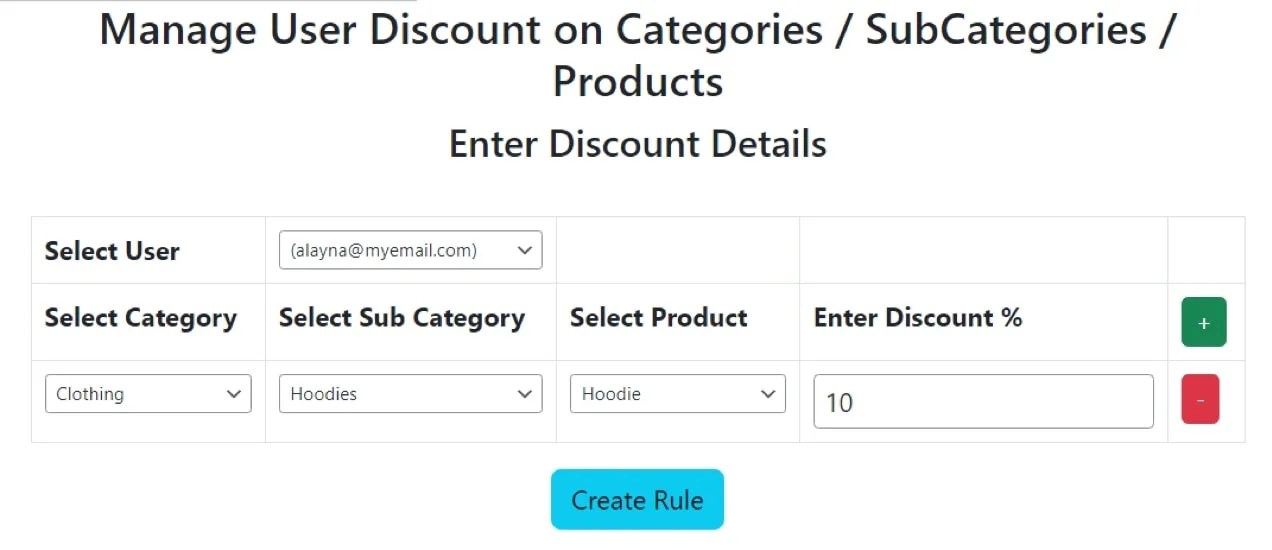 manage user discounts