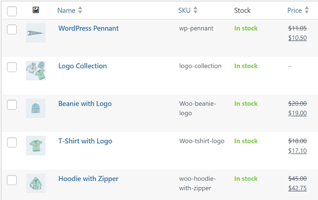 viewing list of product in WooCommerce