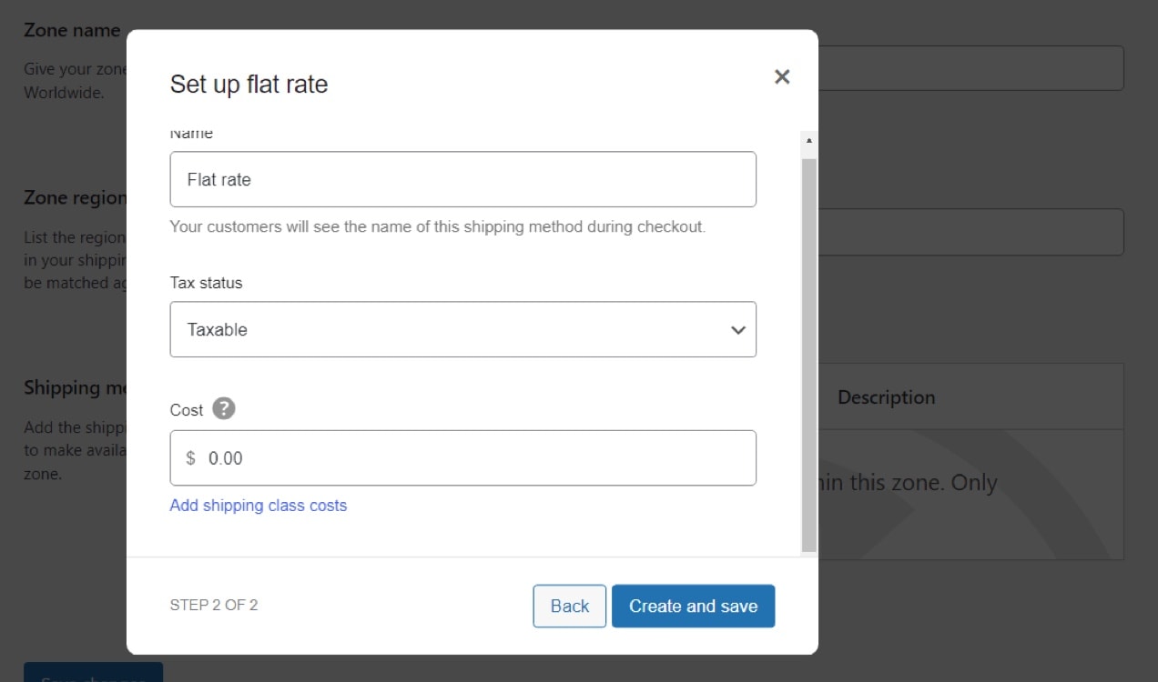 setting up flat rate shipping