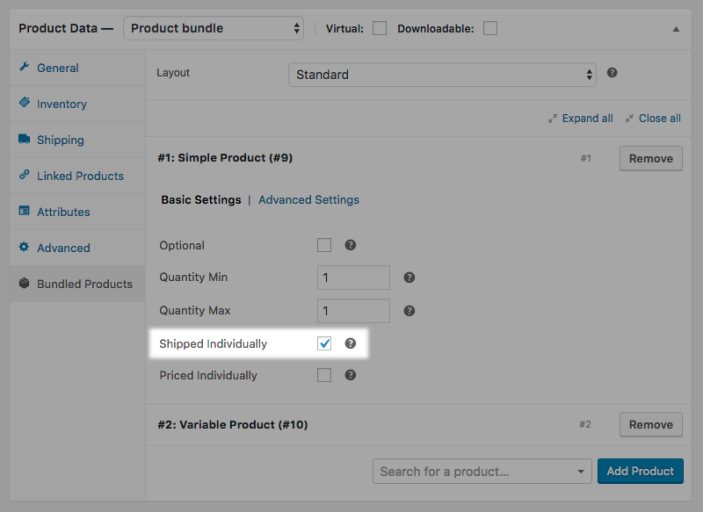 Configuring a bundled product to be Shipped Individually.