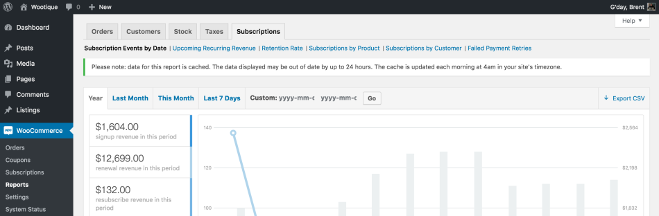 Subscriptions Reports Cache Update Notice