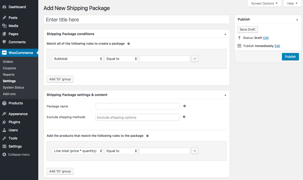 Advanced Shipping Packages Documentation - WooCommerce