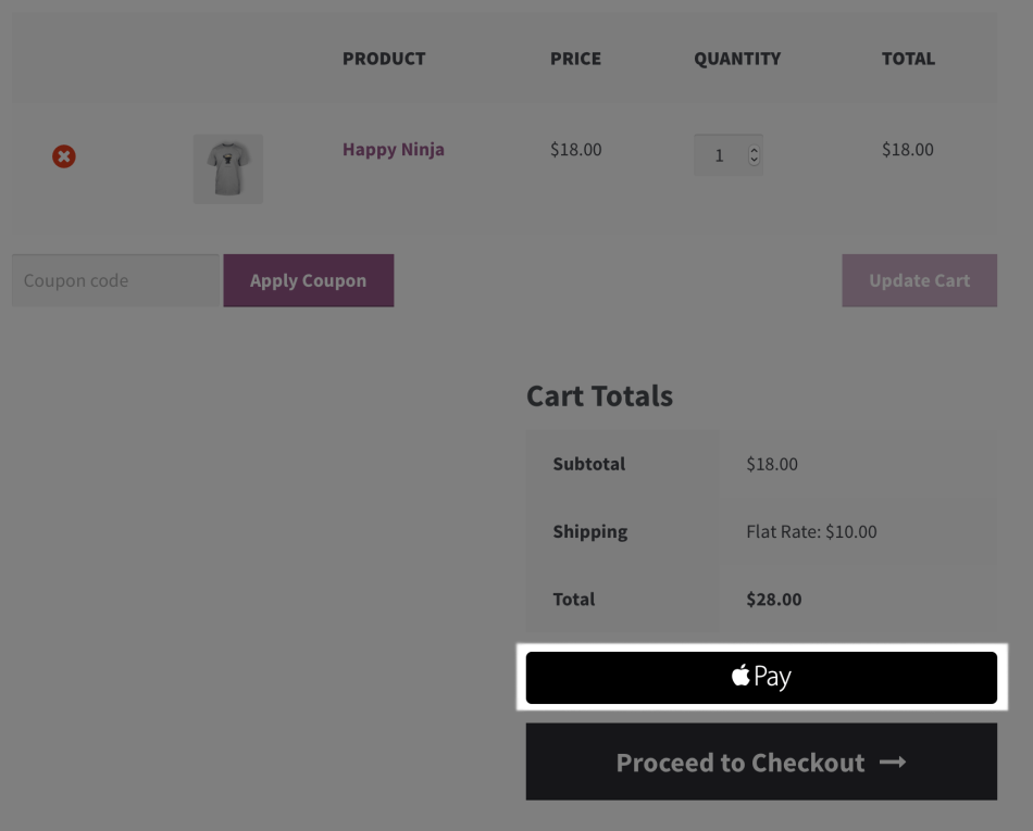 WooCommerce Apple Pay: cart - desktop