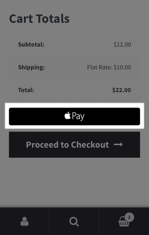 WooCommerce Apple Pay: Cart page - Mobile