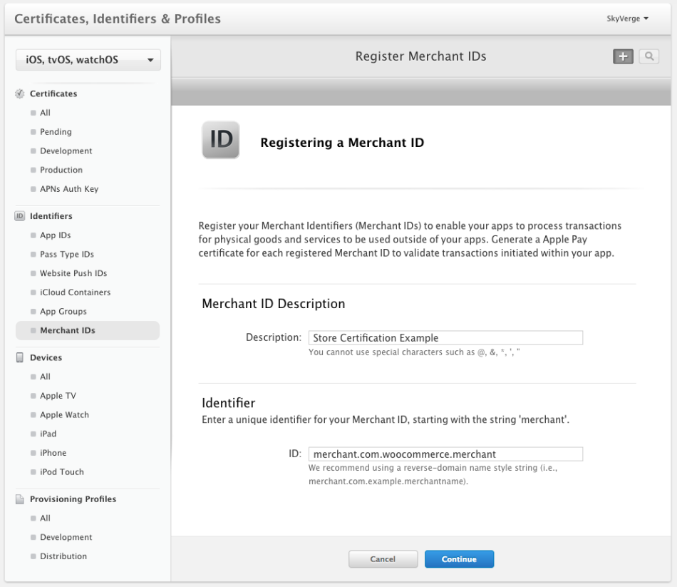 WooCommerce Apple Pay: Register Merchant ID