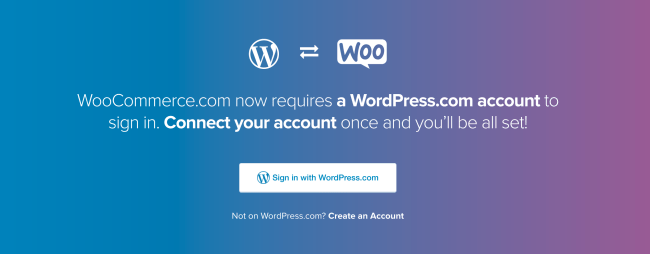 WooCommerce.com now requires a WordPress.com account