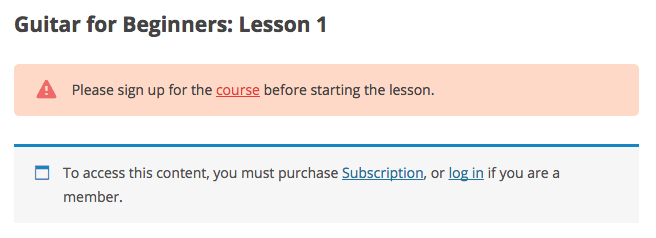 WooCommerce Memberships Sensei lesson restricted