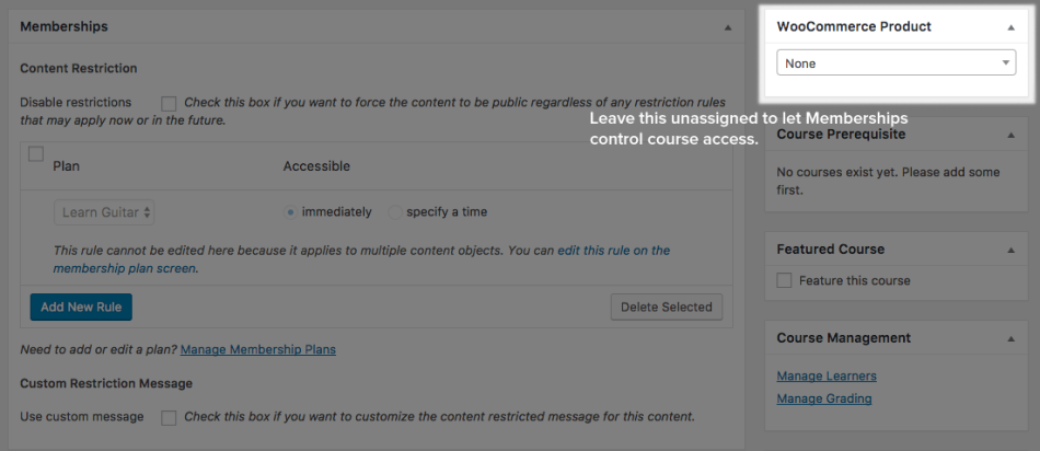 WooCommerce Memberships: Sensei course access