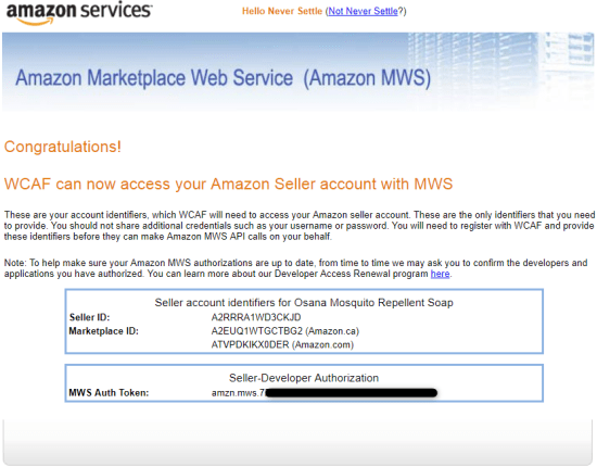 WooCommerce Amazon - Amazon MWS Details 