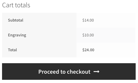 Cart fees displayed on Cart Page