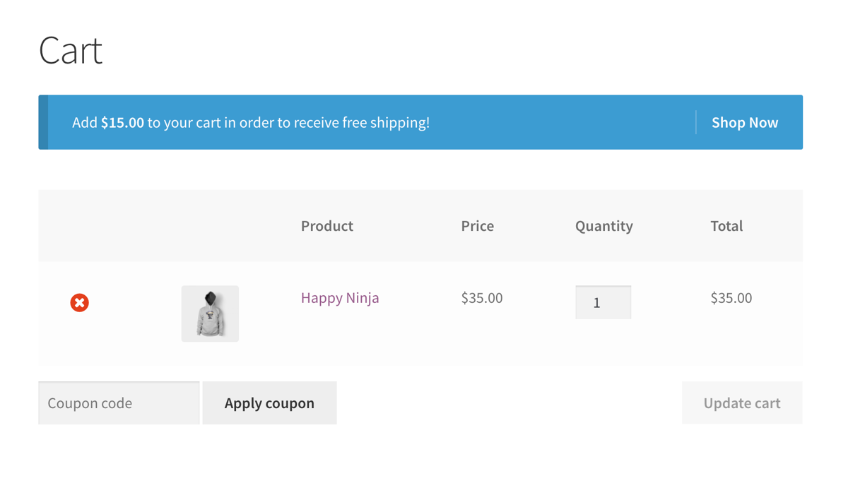 Cart notices for WooCommerce