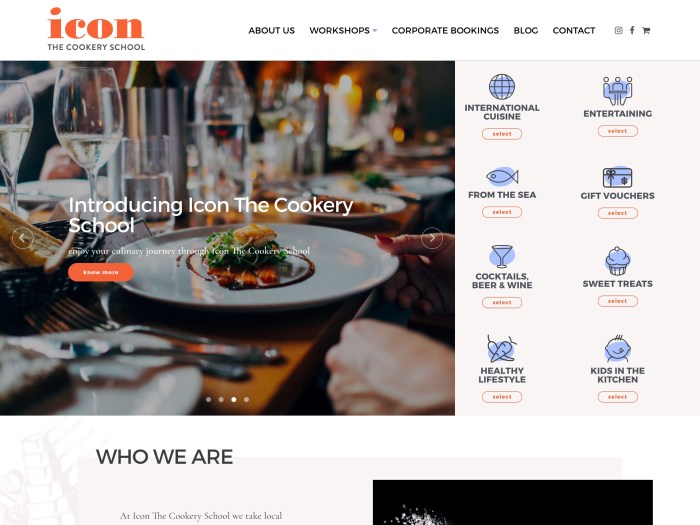 Icon The Cookery School - WooCommerce Showcacse