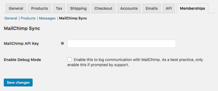 WooCommerce Memberships Mailchimp Sync: new settings