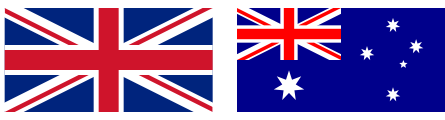 Drapeaux du Royaume-Uni et de l’Australie